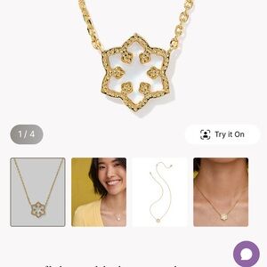 Kendra Scott Gold and White Floral Necklace